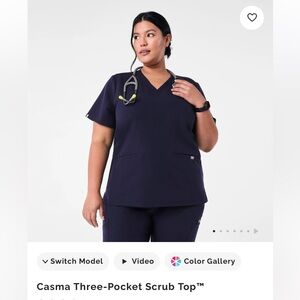 NWT Figs Casma Three Pocket Scrub Top Women’s Navy V-Neck Scrub Top Size XXL